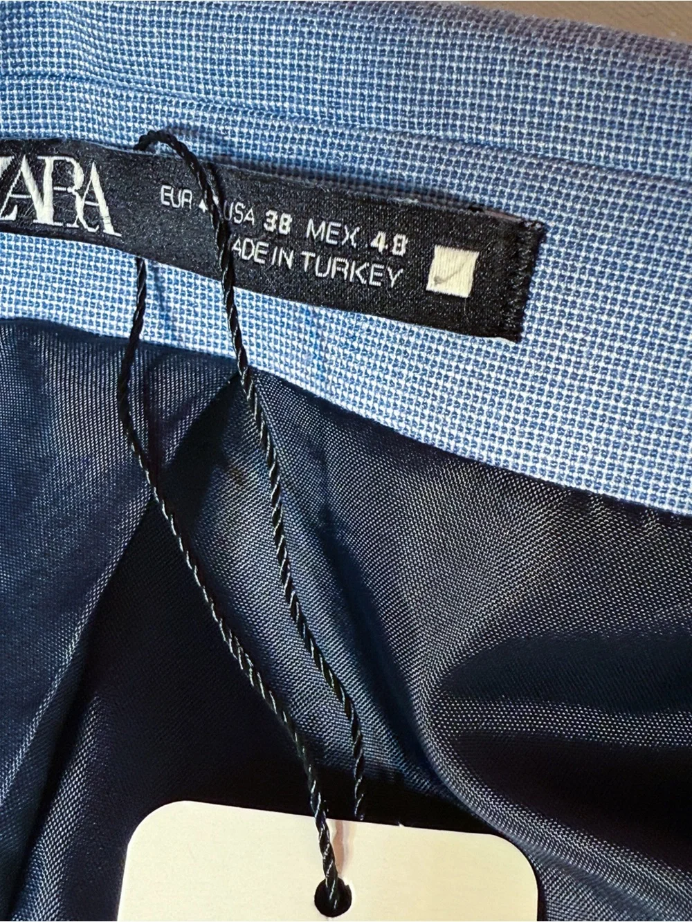 Zara Sky Blue Men's Blazer - Two-Button Notch Lapel